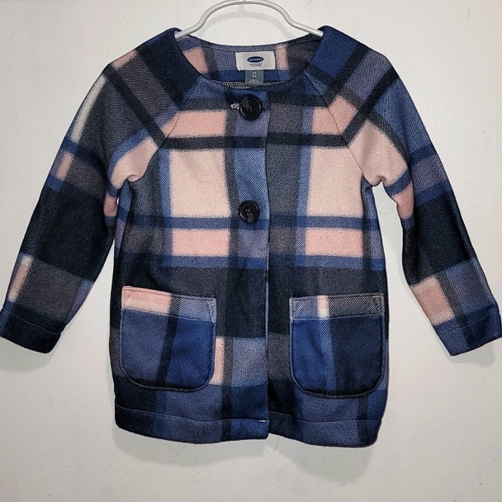 SALE 5/$20 Old Navy Blue and Pink Plaid Fleece Jacket